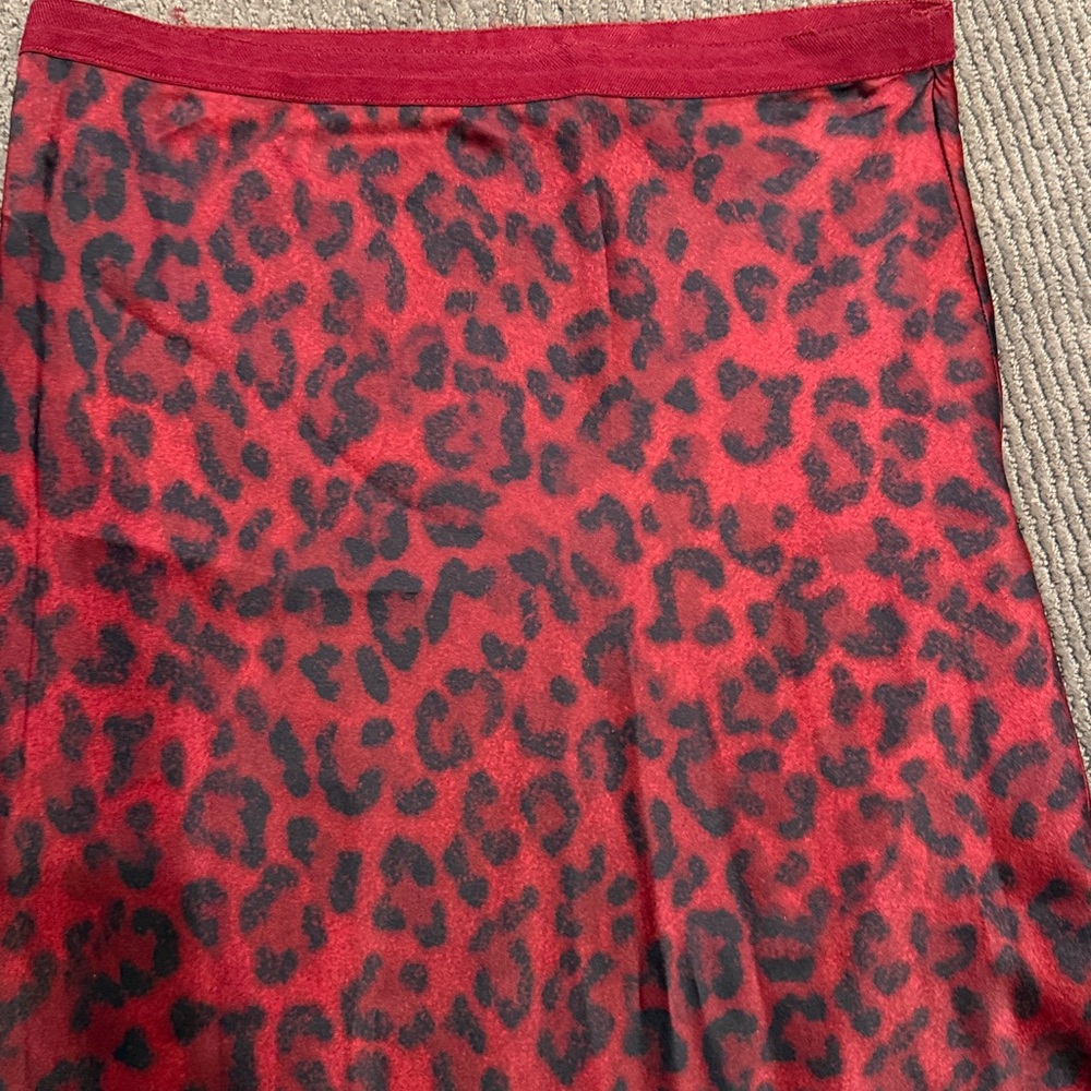 Anine Bing Leopard Print Silk Bar Slip Skirt - Picture 4 of 7